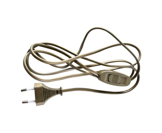 Сетевой шнур с выключателем 230V 1,9м золото, KF-HK-1-2 51039