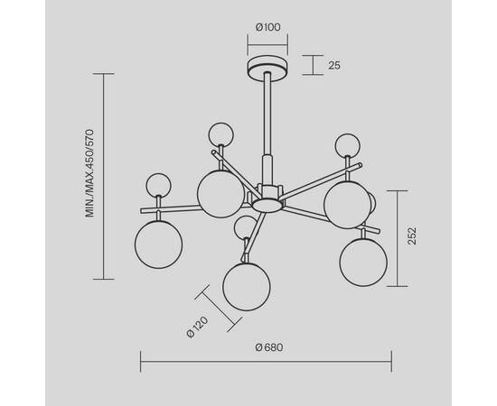 Люстра на штанге Maytoni Museo MOD436PL-05BS, изображение 7