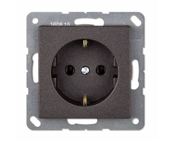 EcoProfi Розетка 2К+З 16А 250В~ авто. зажимы, антрацит, Jung