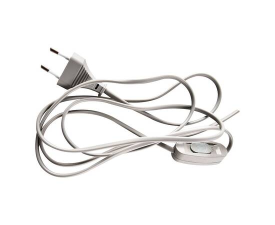 Сетевой шнур с выключателем 230V 1,9м серый, KF-HK-1-2, 51040