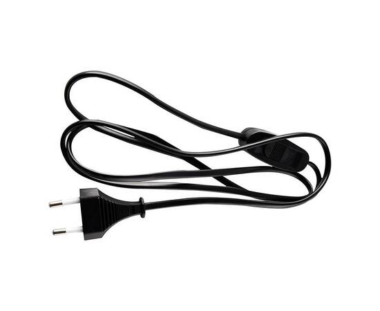 Сетевой шнур с выключателем 230V 1,9м черный, KF-HK-1-2, 51041