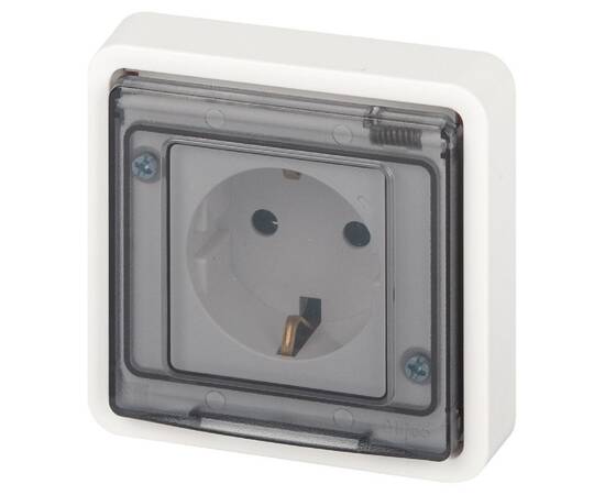 Розетка Эксперт 11-2522-01 2P+E IP55, шторки, 16A-250В, СУ, белый Б0063281 ЭРА