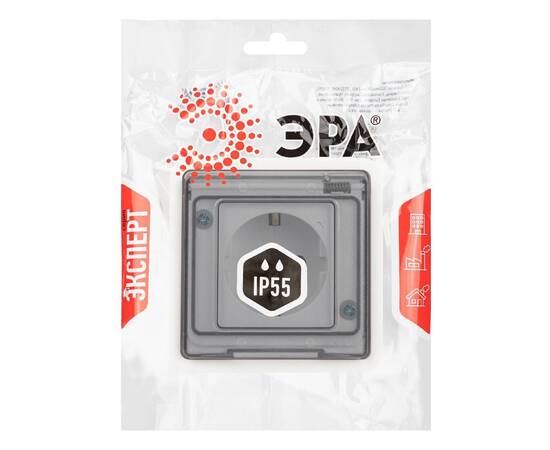 Розетка Эксперт 11-2522-01 2P+E IP55, шторки, 16A-250В, СУ, белый Б0063281 ЭРА, изображение 4