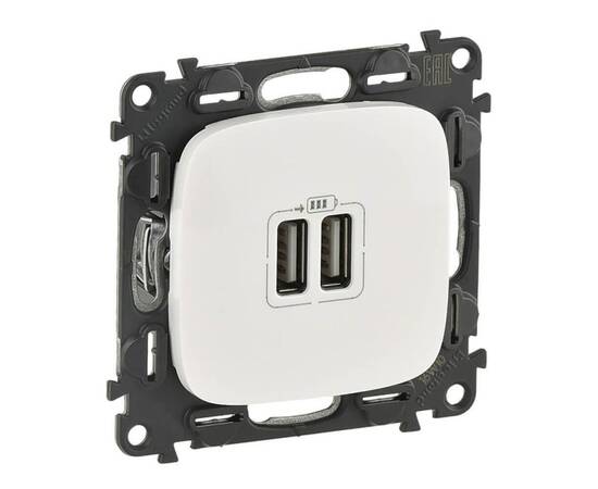 Розетка USB двойная Legrand Valena Allure 240V/5V 1500mA белая 754995