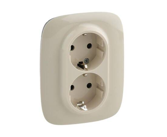 Розетка двойная Legrand Valena Allure 16A 250V с/з со шторками безвинт. зажим слоновая кость 753826