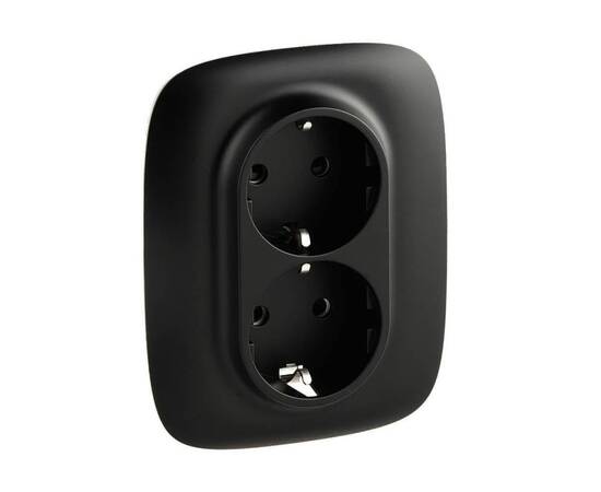 Розетка двойная Legrand Valena Allure 16A 250V с/з со шторками безвинтовой зажим антрацит 753936