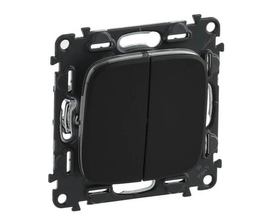 Выключатель двухклавишный Legrand Valena Allure 10A 250V антрацит 752915