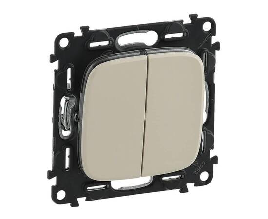 Выключатель двухклавишный Legrand Valena Allure 10A 250V слоновая кость 752805