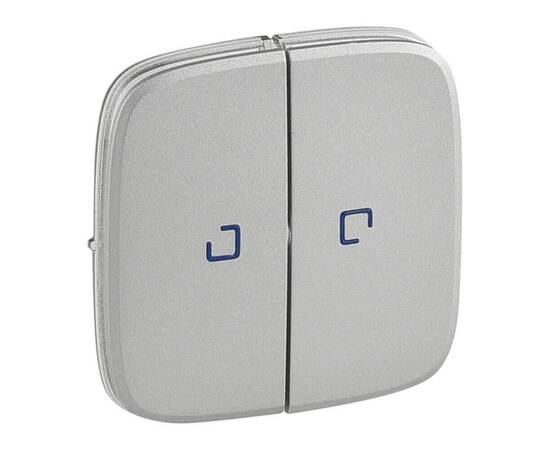 Лицевая панель Legrand Valena Allure выключателя двухклавишного с подсветкой алюминий 755227