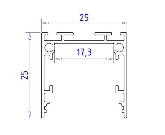 Алюминиевый профиль накладной/подвесной "Profile System" 25*25 GP2500AL, изображение 7