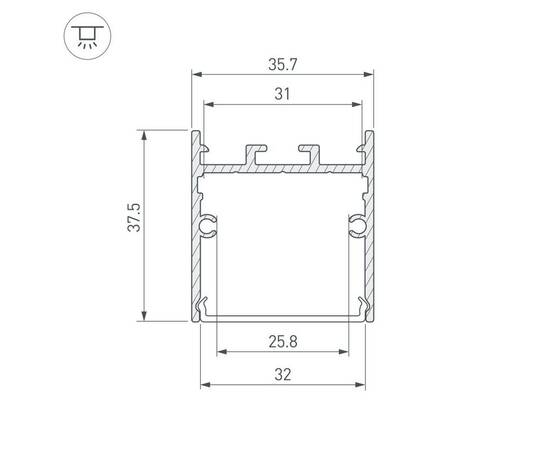 Профиль SL-LINE-3638-LW-2000 WHITE (Arlight, Алюминий) 038444(1), изображение 2