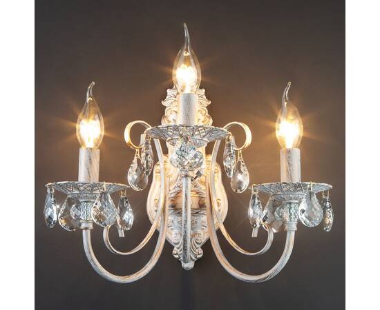 Бра Eurosvet 3305/3 белый с золотом/прозрачный хрусталь Strotskis, изображение 2