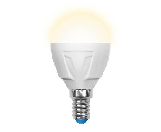 Лампа светодиодная (UL-00002419) Uniel E14 7W 3000K матовая LED-G45 7W/WW/E14/FR PLP01WH