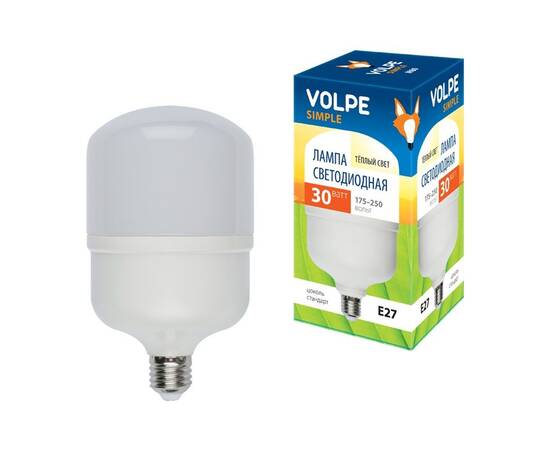 Лампа LED сверхмощная (10810) Volpe E27 30W (260W) 3000K M80 LED-M80-30W/WW/E27/FR/S