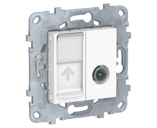 Розетка TV одиночная + RJ45 Schneider Electric Unica New NU547018