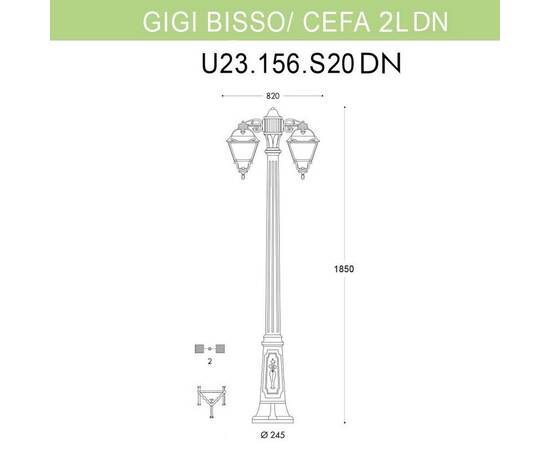 Уличный фонарь Fumagalli Gigi Bisso/Cefa 2L Dn U23.156.S20.BXF1RDN, изображение 2