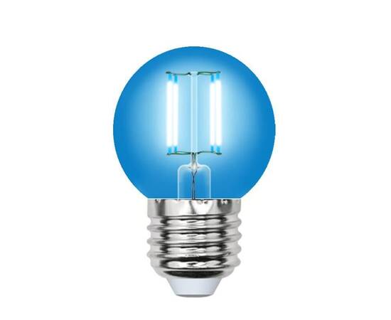 Лампа светодиодная филаментная (UL-00002990) Uniel E27 5W синий LED-G45-5W/BLUE/E27 GLA02BL