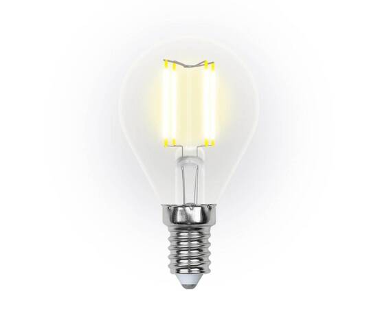 Лампа светодиодная филаментная (UL-00002866) Uniel E14 5W 3000K LED-G45-5W/WW/E14/CL/DIM GLA01TR