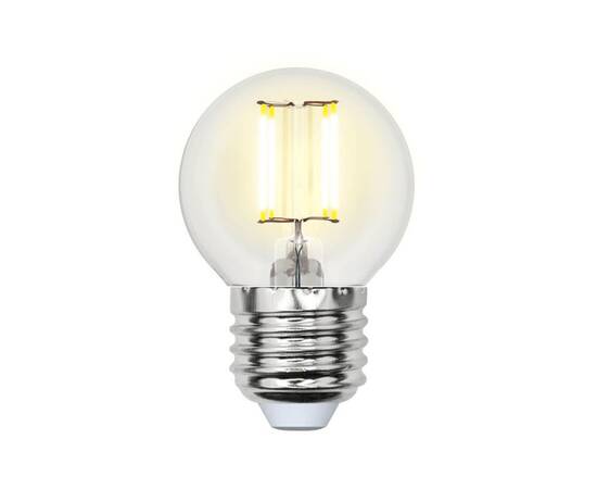 Лампа светодиодная филаментная Uniel E27 5W 3000K прозрачная LED-G45-5W/WW/E27/CL/MB GLM10TR