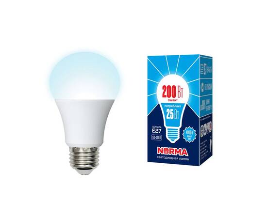 Лампа светодиодная (UL-00004470) Volpe E27 25W 4000K матовая LED-A70-25W/4000K/E27/FR/NR