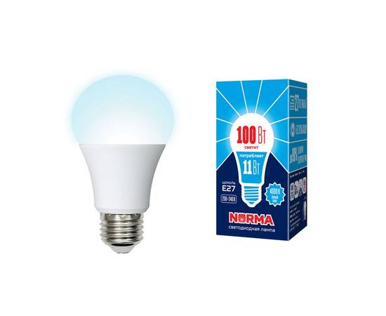 Лампа светодиодная (UL-00003786) Volpe E27 11W 4000K матовая LED-A60-11W/NW/E27/FR/NR
