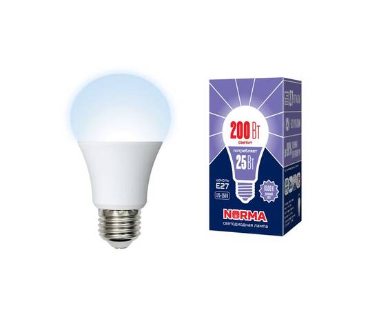 Лампа светодиодная (UL-00004471) Volpe E27 25W 6500K матовая LED-A70-25W/6500K/E27/FR/NR