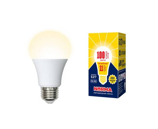 Лампа светодиодная (UL-00003787) Volpe E27 11W 3000K матовая LED-A60-11W/WW/E27/FR/NR