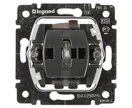 Выключатель одноклавишный 2-полюсный Legrand Galea Life 10A 250V с подсветкой 775822