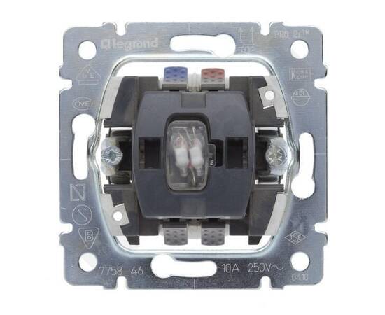 Выключатель одноклавишный кнопочный на 2 направления Legrand Galea Life 10A 250V с нейтралью подсвет