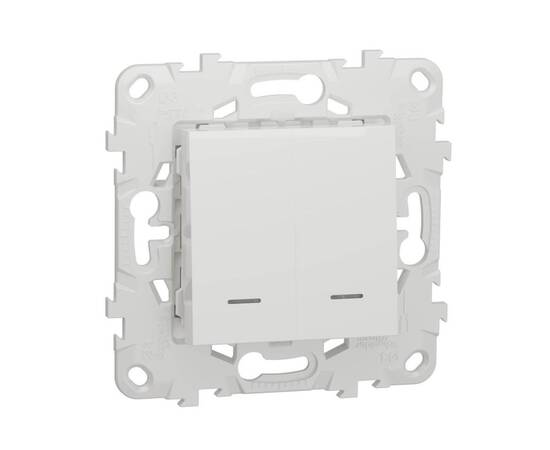Выключатель двухклавишный Schneider Electric Unica New NU521118N