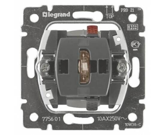 Выключатель одноклавишный Legrand Galea Life 10A 250V с нейтралью подсветкой 775601