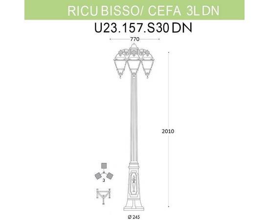 Уличный фонарь Fumagalli Ricu Bisso/Cefa 3L Dn U23.157.S30.BXF1RDN, изображение 2