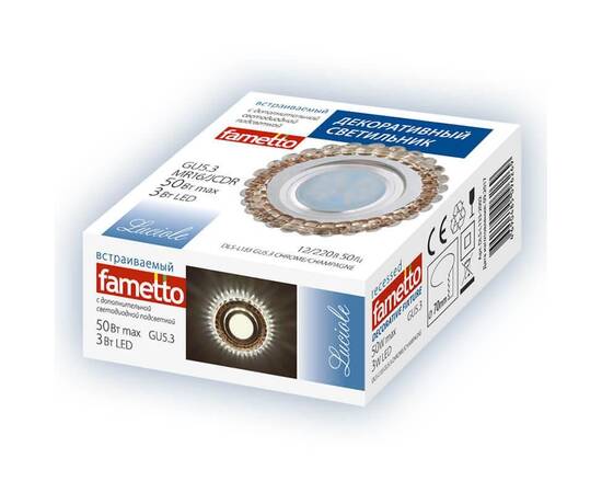 Встраиваемый светильник Fametto Luciole DLS-L132 GU5.3 Chrome/Gold, изображение 2