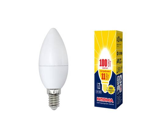 Лампа светодиодная (UL-00003812) Volpe E14 11W 3000K матовая LED-C37-11W/WW/E14/FR/NR
