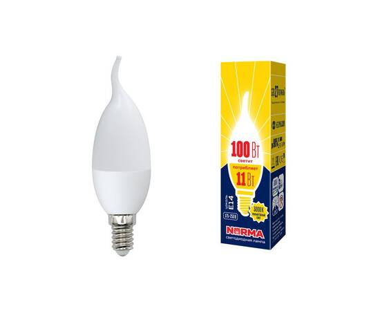 Лампа светодиодная (UL-00003817) Volpe E14 11W 3000K матовая LED-CW37-11W/WW/E14/FR/NR