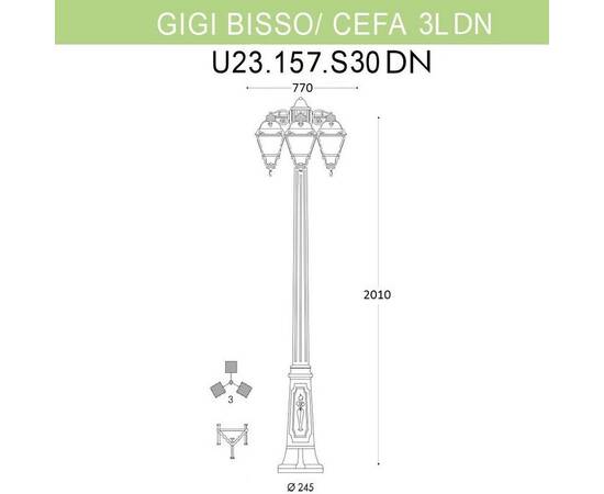 Уличный фонарь Fumagalli Gigi Bisso/Cefa 3L Dn U23.156.S30.BXF1RDN, изображение 2