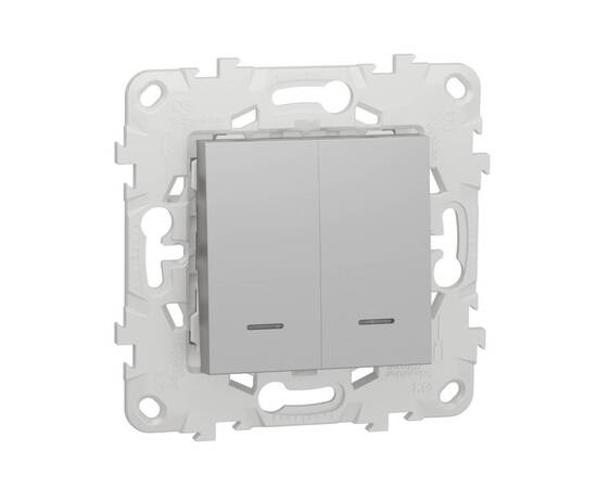 Выключатель двухклавишный Schneider Electric Unica New NU521130N