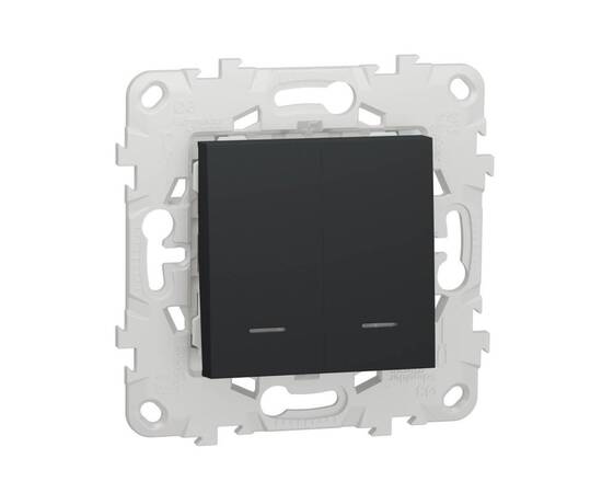 Выключатель двухклавишный Schneider Electric Unica New NU521154N