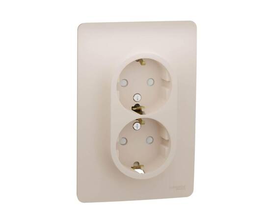 Розетка двойная Schneider Electric Unica New с/з со шторками NU206744
