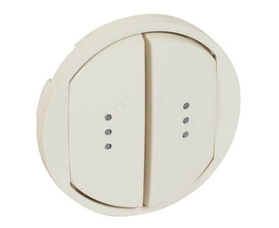 Лицевая панель Legrand Celiane выключателя двухклавишного с подсветкой слоновая кость 066211