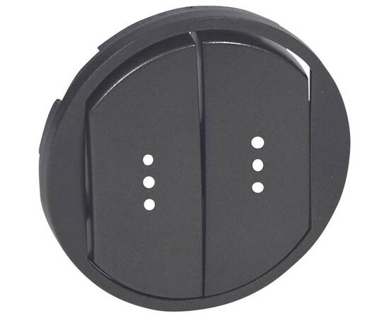 Лицевая панель Legrand Celiane выключателя двухклавишного с подсветкой графит 067904