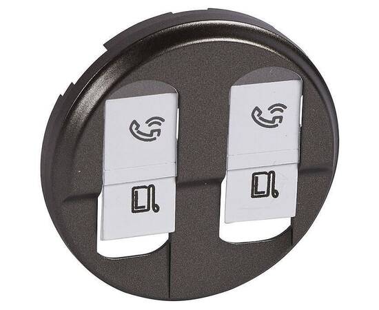 Лицевая панель Legrand Celiane розетки компьютерной 2хRJ45 графит 067952