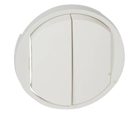 Лицевая панель Legrand Celiane выключателя двухклавишного белая 068002