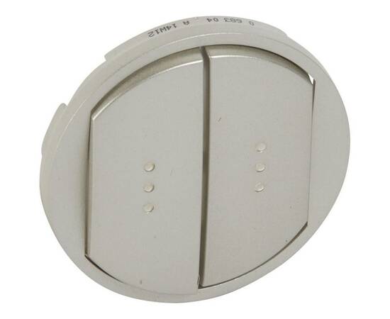 Лицевая панель Legrand Celiane выключателя двухклавишного с подсветкой титановая 068304