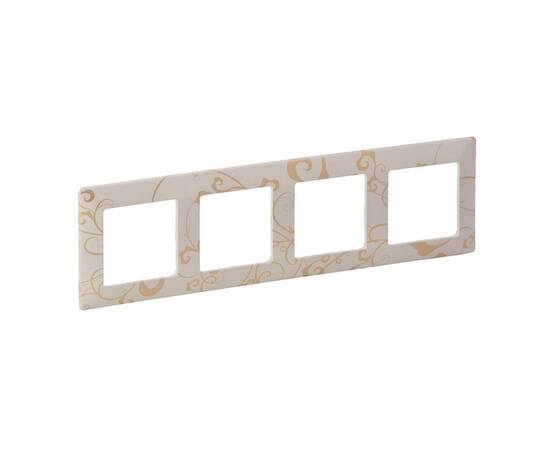 Рамка 4-постовая Legrand Valena Life Ампир бежевый 754114
