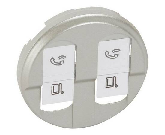 Лицевая панель Legrand Celiane розетки компьютерной 2хRJ45 титановая 068552