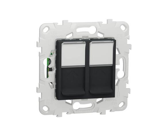 Розетка компьютерная RJ45X2 Schneider Electric Unica New Cat. 6 UTP NU542454
