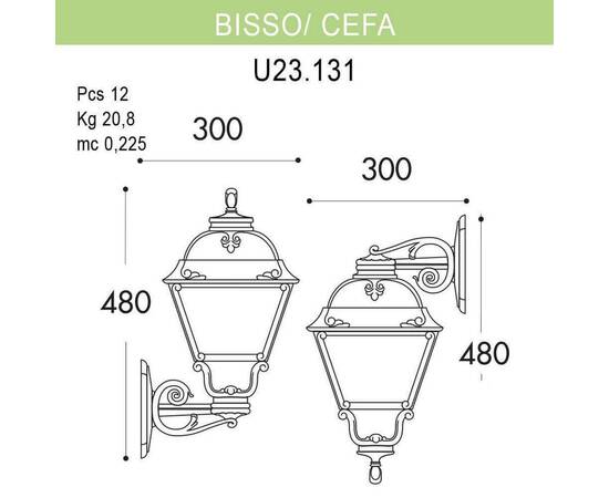 Уличный настенный светильник Fumagalli Bisso/Cefa U23.131.000.AYF1R, изображение 2