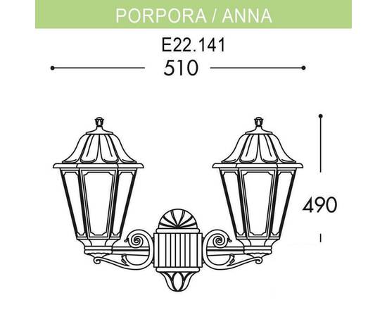 Уличный настенный светильник Fumagalli Porpora/Anna E22.141.000.AXF1R, изображение 2