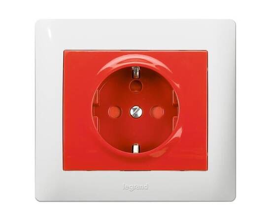 Розетка 2К+3 Legrand Galea Life Magic 16A 250V с/з с блокировкой красная 771029